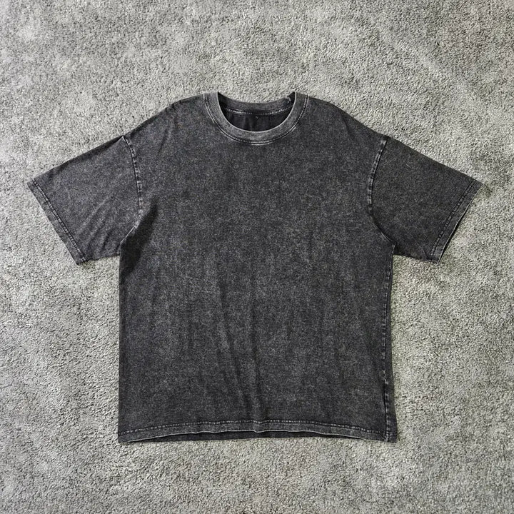 [BUNJANG] UMO APPAREL Vintage Washed Black Short Sleeve T-Shirt / [무료배송] 워싱 반팔 티셔츠