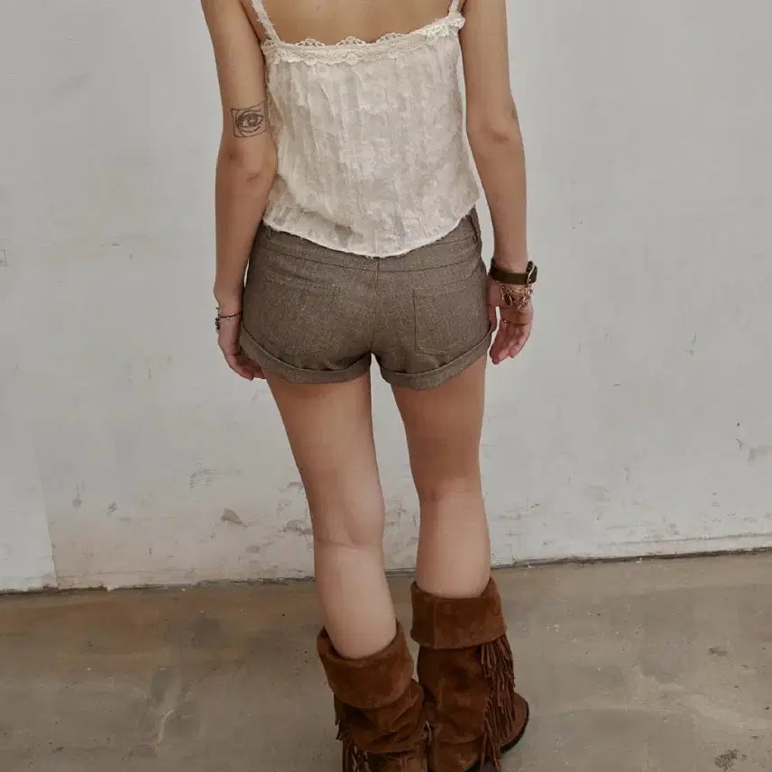 [BUNJANG] Settle For Moon SS Low-waist Check Shorts / 세틀포문 SS Low-waist check shorts