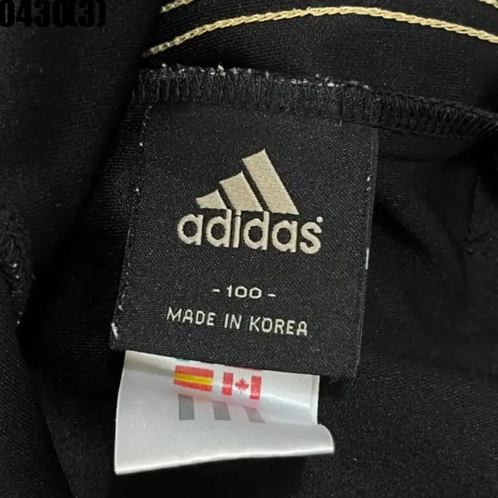 [BUNJANG] Adidas 3-Stripes Track Pants Black/Gold Size 100 / 아디다스 삼선 트레이닝 바지 블랙/골드 100 0430