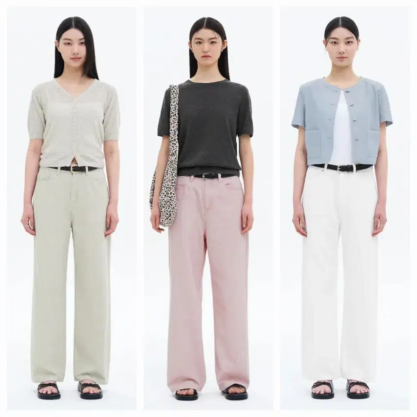 [BUNJANG] 8Seconds Semi-Wide Denim Pants Bundle Set (3 Colors) / 에잇세컨즈 세미와이드 데님 팬츠 3벌 일괄