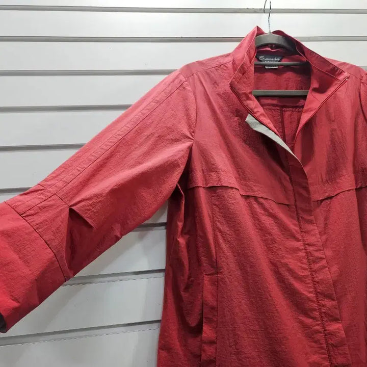 [BUNJANG] Natural Red-Tone Three-Quarter Sleeve Zip-Up Jumper / 내츄럴  레드톤 칠부소매 부인복 집업점퍼/보물찾기천사