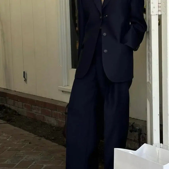 [BUNJANG] Paraveng Wool Silk Setup Suit Navy / 파르벵 울 실크 셋업 네이비