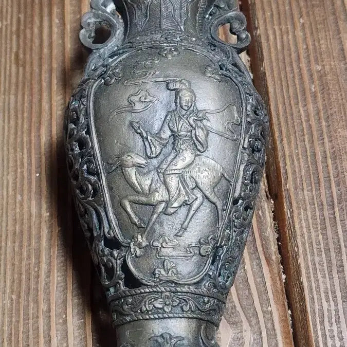 [BUNJANG] Antique Cast Bronze Tripod Dragon Incense Burner &amp; Vase Set / 골동품 주물삼족 용 향로 &amp; 꽃병 세트