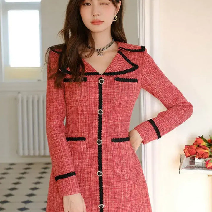[BUNJANG] Sindsden Rouge Tweed Dress / 신스덴 루즈 트위드 원피스
