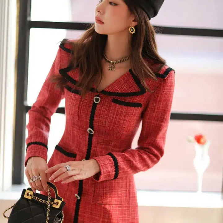 [BUNJANG] Sindsden Rouge Tweed Dress / 신스덴 루즈 트위드 원피스