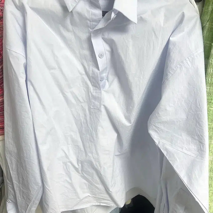 [BUNJANG] BYSINCE Semi-Open Shirt (Light Blue) / 바이씨니 제작 반오픈 셔츠 (소라)