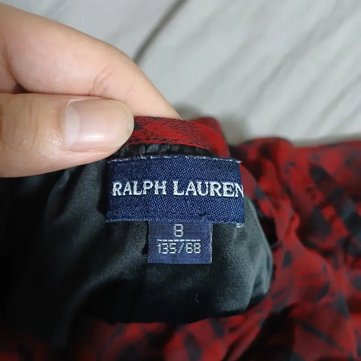 [BUNJANG] Ralph Lauren Red Check Chiffon Midi Dress / 랄프로렌 레드 체크 쉬폰 원피스