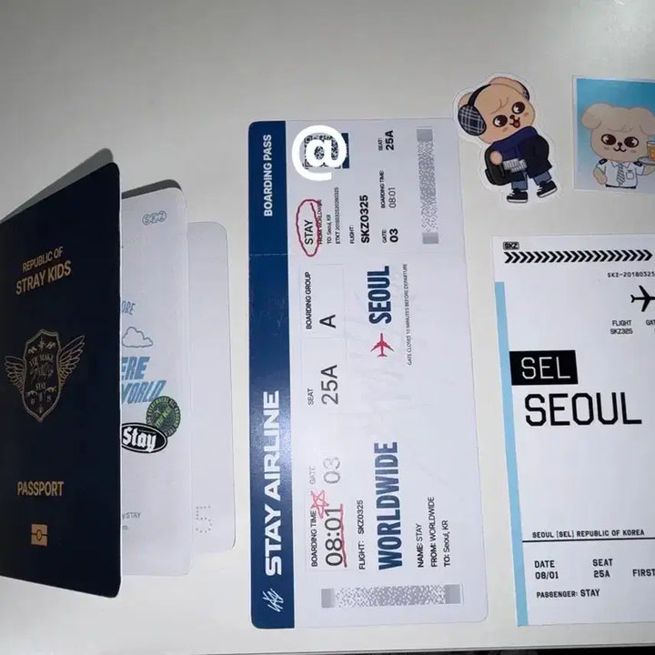 [BUNJANG] Stray Kids Popup Boarding Pass Set P.O.P.E.E. / 스키즈 팝업 입장특전 보딩패스 세트 퍼핌