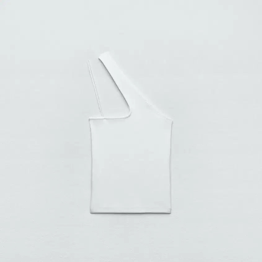 [BUNJANG] Zara Asymmetrical Top White / 자라 언밸런스탑 화이트 (새상품)/s