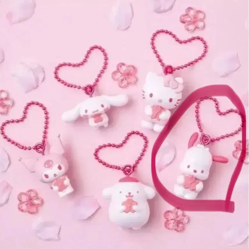 [BUNJANG] Sanrio Sakura Pochacco Mascot Keychain / 산리오 벚꽃 사쿠라 마스코트 가챠 포챠코 키링