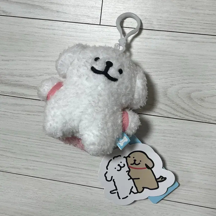 [BUNJANG] Maltese Dog Pink Bag Charm / 귀여운 몰티즈 핑크 가방 인형 키링
