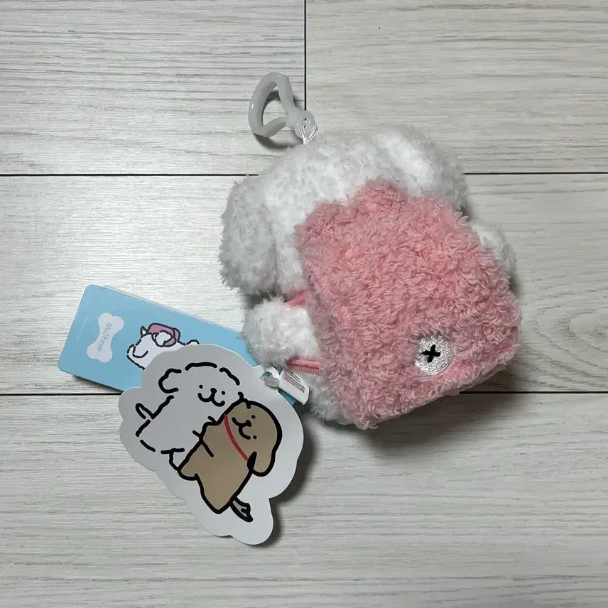 [BUNJANG] Maltese Dog Pink Bag Charm / 귀여운 몰티즈 핑크 가방 인형 키링