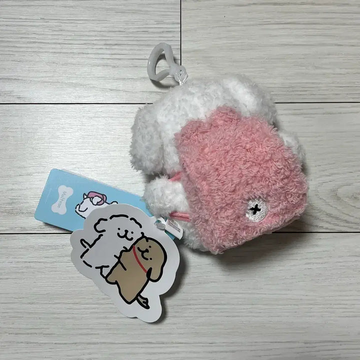 [BUNJANG] Maltese Dog Pink Bag Charm / 귀여운 몰티즈 핑크 가방 인형 키링