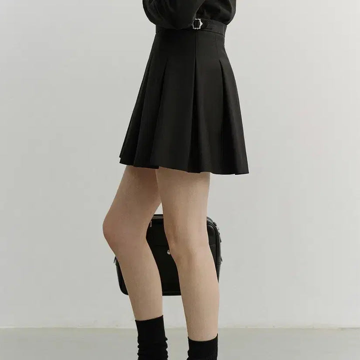 [BUNJANG] DUNST Pleats Mini Skirt Black / 던스트 플리츠 미니 스커트 PLEATS MINI SKIRT