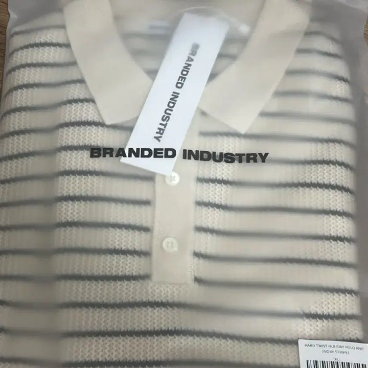 [BUNJANG] Branded Hard Twist Holiday Polo Knit Ivory Stripe / 브랜디드 HARD TWIST HOLIDAY POLO KNIT [IVORY