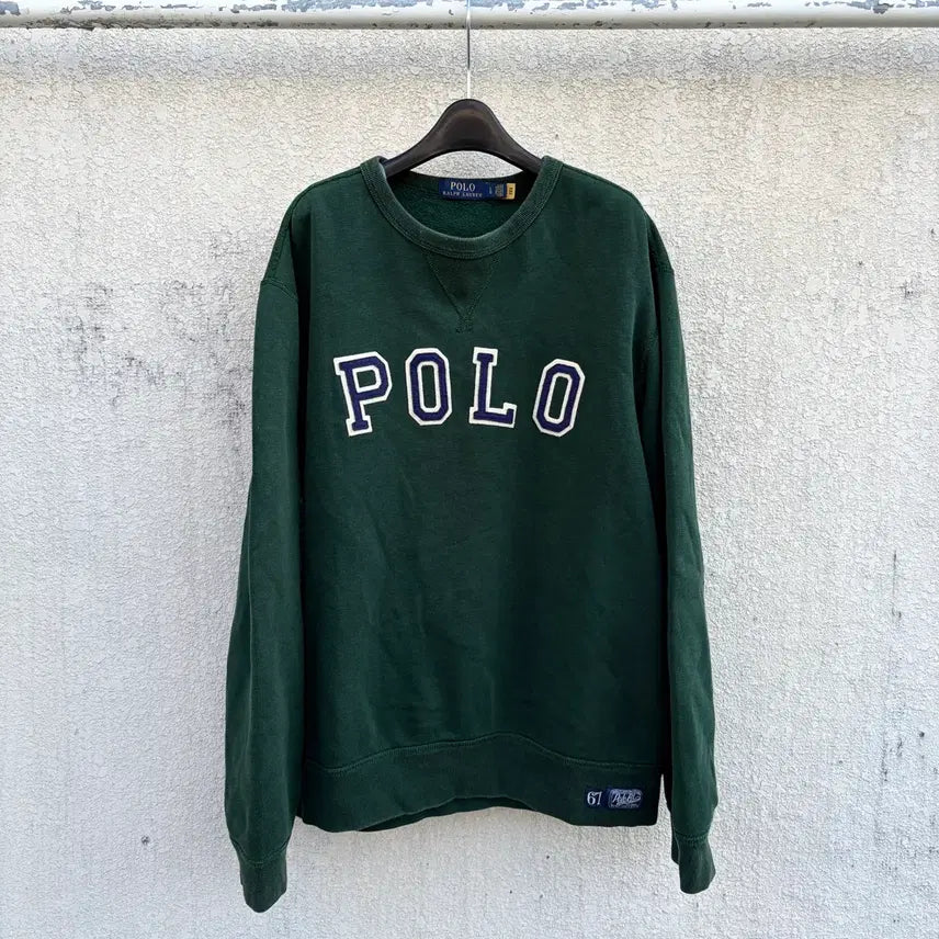 [BUNJANG] Polo Ralph Lauren Dark Green Arch Logo Sweatshirt L / L)QR택 폴로 랄프로렌 다크그린 아치로고 맨투맨