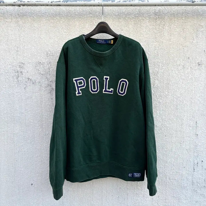 [BUNJANG] Polo Ralph Lauren Dark Green Arch Logo Sweatshirt L / L)QR택 폴로 랄프로렌 다크그린 아치로고 맨투맨
