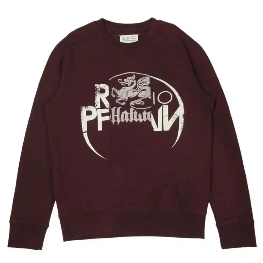 [BUNJANG] Maison Margiela Irish Print Sweatshirt Burgundy / 마르지엘라 아이리쉬 프린트 맨투맨
