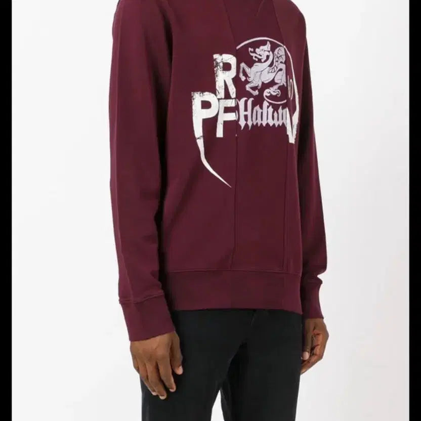 [BUNJANG] Maison Margiela Irish Print Sweatshirt Burgundy / 마르지엘라 아이리쉬 프린트 맨투맨