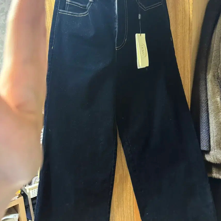 [BUNJANG] DEWL Velvet Wide Denim Pants Size 26 / 듀엘 dewl 벨벳 와이드 데님