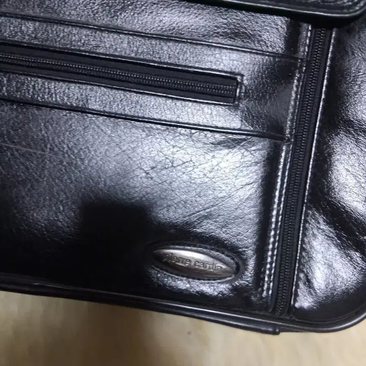 [BUNJANG] Pierre Cardin Black Leather Briefcase / 피에르가르뎅 블랙 가죽 서류 가방