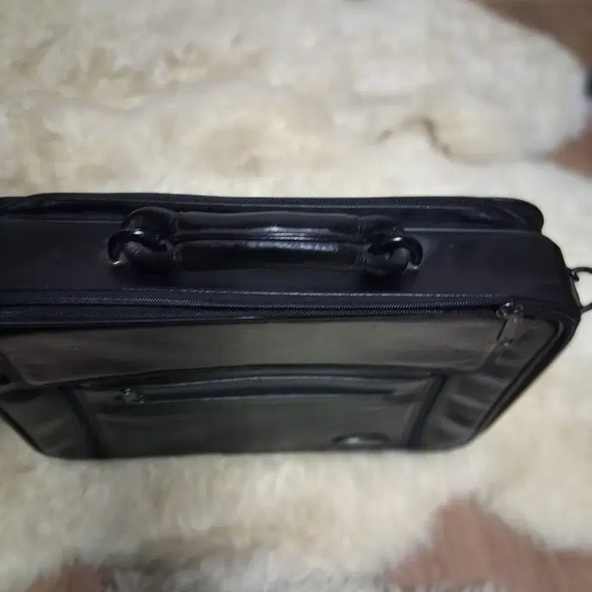 [BUNJANG] Pierre Cardin Black Leather Briefcase / 피에르가르뎅 블랙 가죽 서류 가방