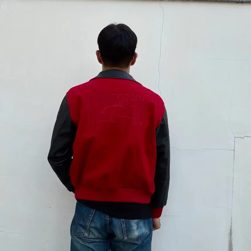 [BUNJANG] Nike 90s Varsity Wool Leather Jacket M / M)나이키 삼나 스포츠 90s 바시티 울 가죽 자켓