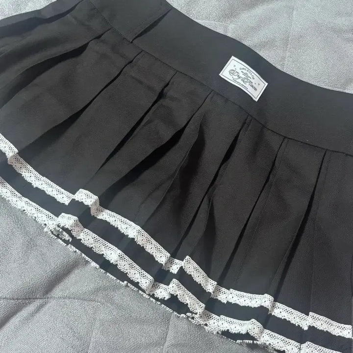 [BUNJANG] Dry Rose Lace Piano Skirt Black / 드라이로즈 레이스 피아노 스커트 블랙