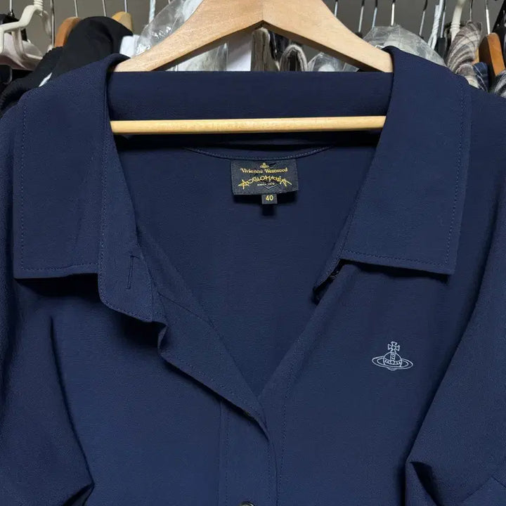 [BUNJANG] Vivienne Westwood Navy Shirt Dress Size 40 / 비비안웨스트우드 셔츠원피스 네이비 40사이즈