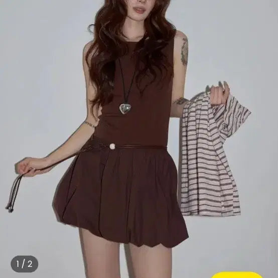 [BUNJANG] Labeltree Brown Dress (Size M) / 라벨트리 브라운 원피스 M 사이즈