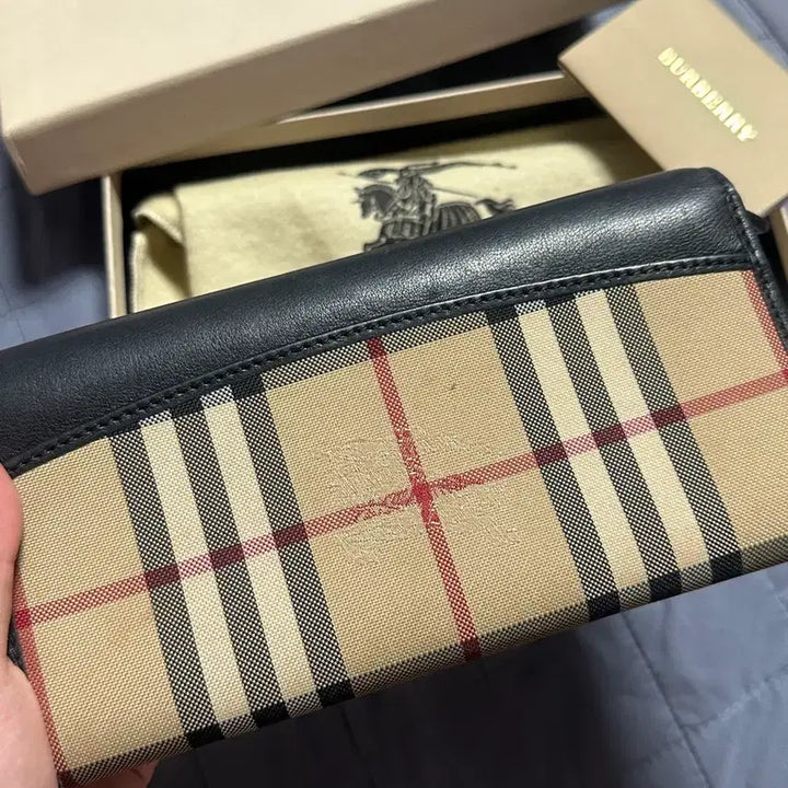 [BUNJANG] Burberry Porter Leather Flap Long Wallet Black / 버버리 포터 플랩 장지갑 블랙 풀박스 정품