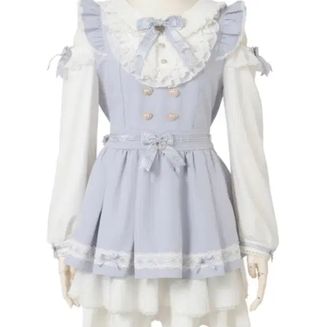 [BUNJANG] Lizlisa Mizuiro Dress Setup Blue / 리즈리사 미즈이로 양산형 원피스 셋업 블루