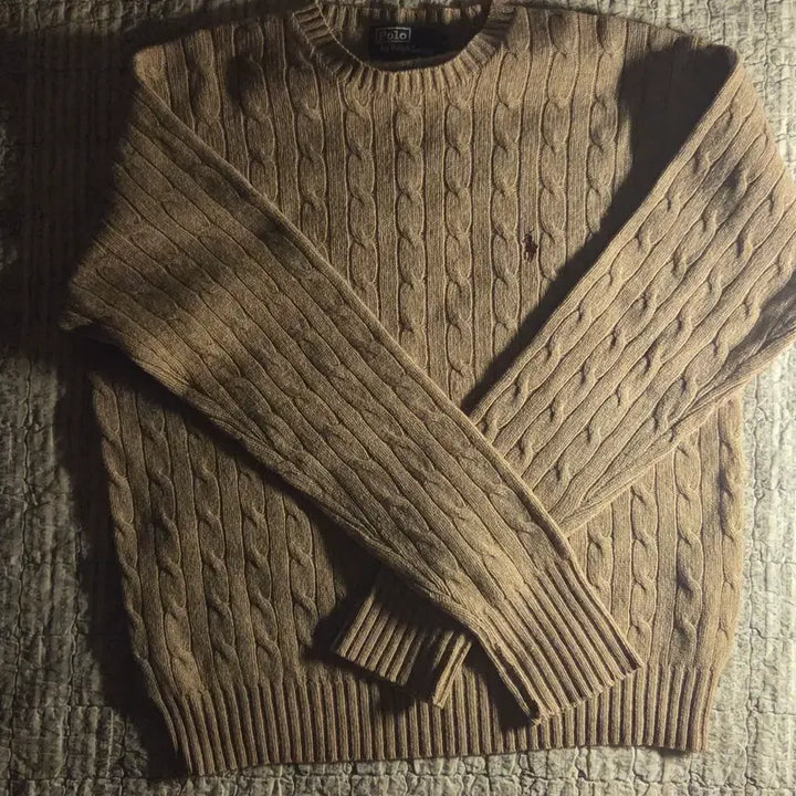 [BUNJANG] Polo Ralph Lauren Cable Knit Sweater Brown / 폴로 랄프로렌 케이블 니트 브라운