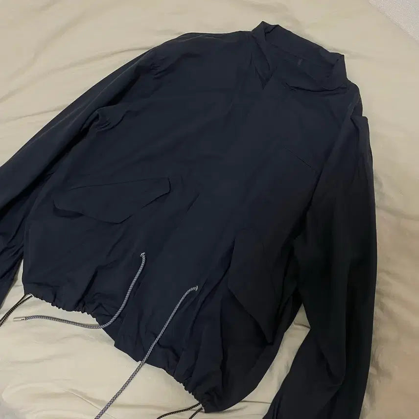 [BUNJANG] Wooyoungmi Nylon Windbreaker Navy / 우영미 전면 스냅 나일론 바람막이 네이비