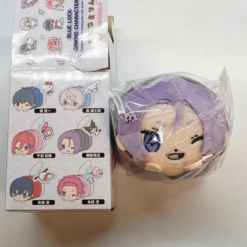 [BUNJANG] Blue Lock x Sanrio Collaboration Mochi Kororing Plush Doll Kuromi / 블루록 레오 산리오 콜라보 모찌코로링 누이 인형 쿠로미 클리어 카드