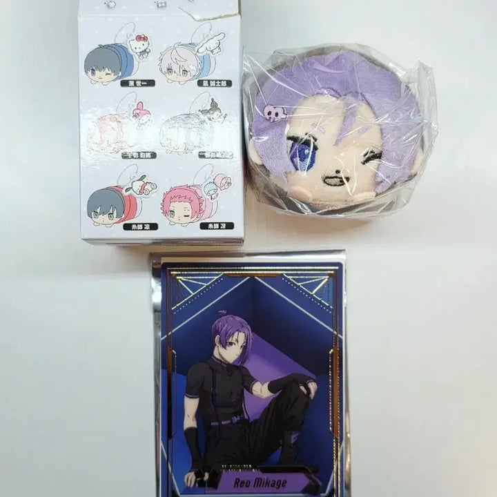 [BUNJANG] Blue Lock x Sanrio Collaboration Mochi Kororing Plush Doll Kuromi / 블루록 레오 산리오 콜라보 모찌코로링 누이 인형 쿠로미 클리어 카드