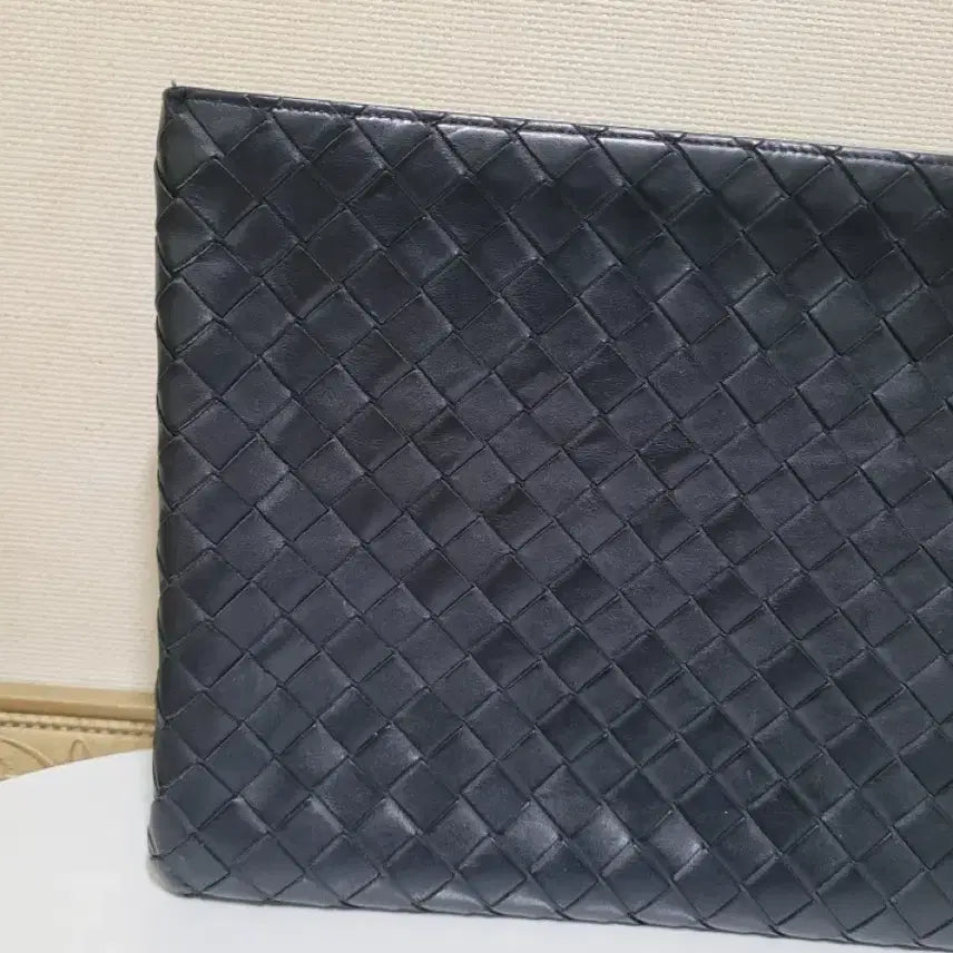 [BUNJANG] Bottega Veneta Intrecciato Leather Document Clutch / 보테가 베네타 블랙 클러치