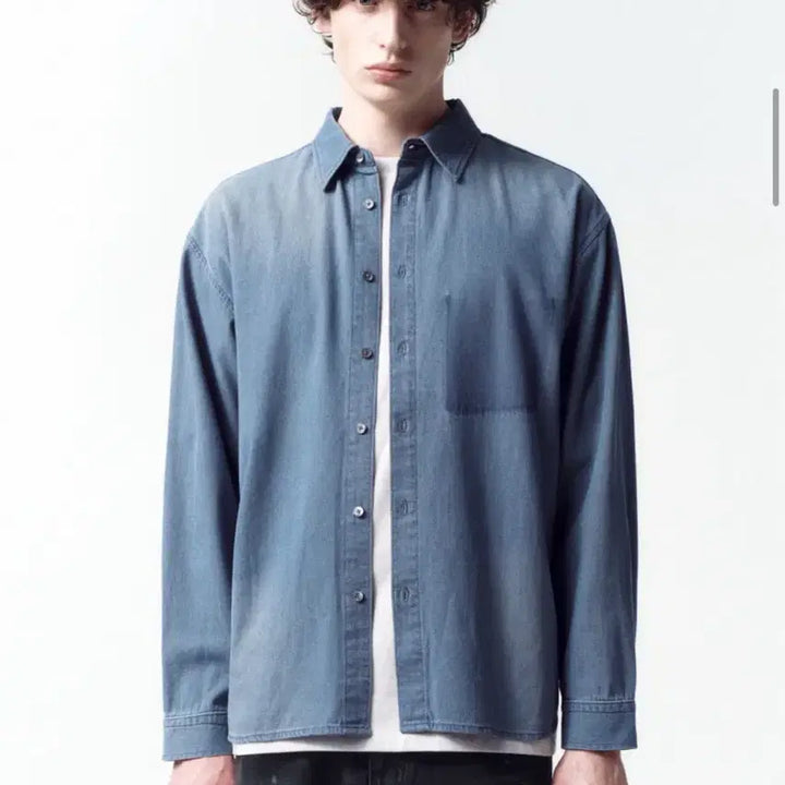 [BUNJANG] In Silence Ghost Pocket Denim Shirt Washed Blue L Size / 인사일런스 고스트 포켓 데님 셔츠 WASHED BLUE L사이즈