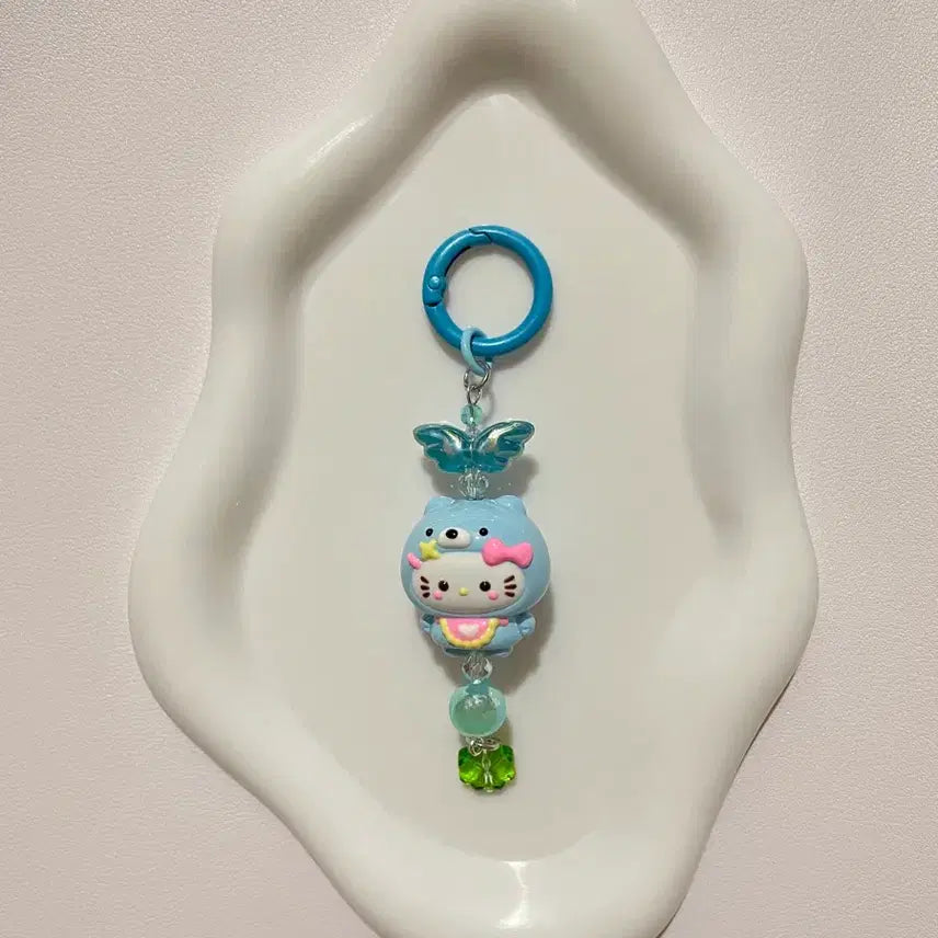 [BUNJANG] Handmade Bear Kitty Beaded Keychain / 곰 키티 키링