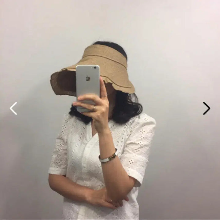 [BUNJANG] Linen Summer Golf Sun Cap with Frills and Adjustable Brim / 썬캡 프릴 돌돌이 린넨 여름 모자 골프선캡