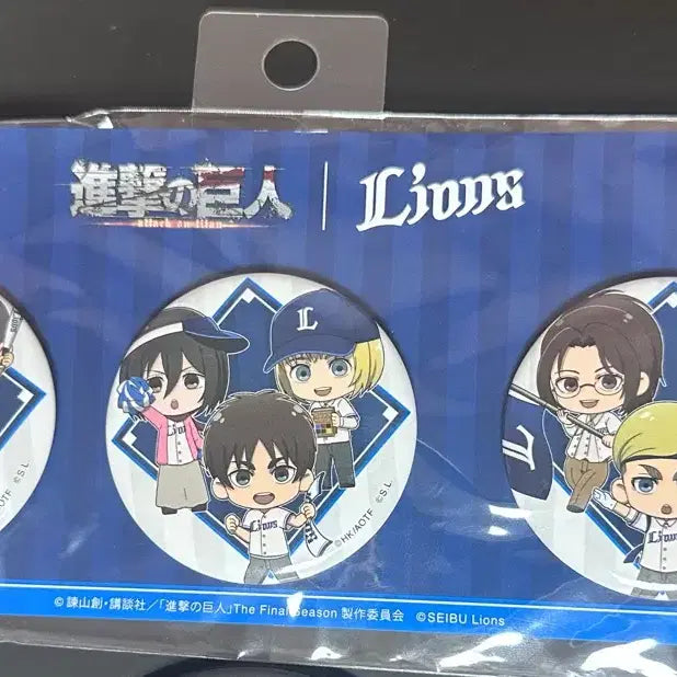 [BUNJANG] Attack on Titan Seibu Lions Collaboration Badge Set / 진격의 거인 세이부 라이온즈 콜라보 뱃지 세트