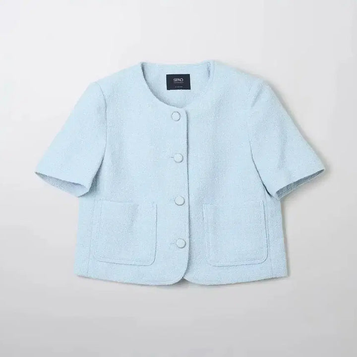 [BUNJANG] SPAO Tweed Short Sleeve Jacket / 스파오 트위드 반팔 재킷/환연 현지 착용