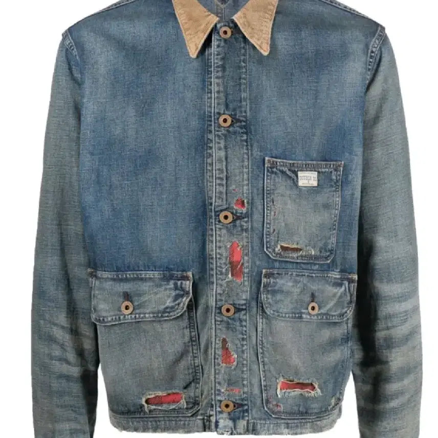 [BUNJANG] RRL 23FW Repaired Denim Work Jacket / RRL 더블알엘 23FW 리페어드 캠튼 데님 워크 자켓 L사이즈 신품급