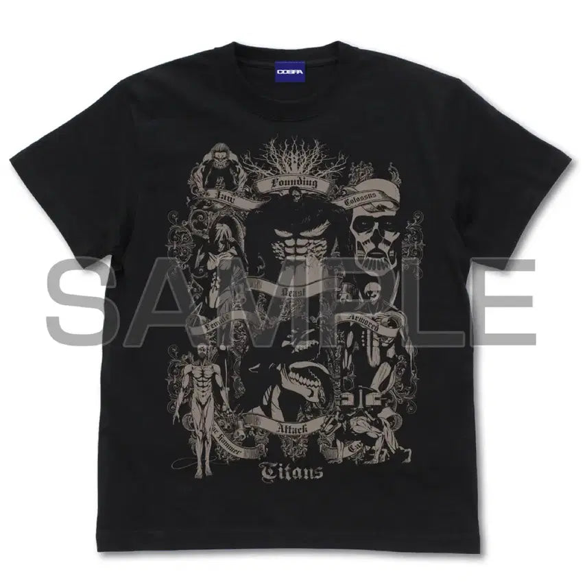 [BUNJANG] Attack on Titan COSPA Nine Titans T-Shirt (L, Black) / 진격의 거인 COSPA 아홉 거인 티셔츠 L 블랙