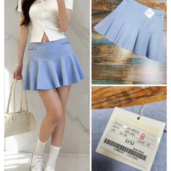 [BUNJANG] SJ SJ Light Blue Flare Skirt / (정품/새상품) SJ SJ 라이트블루 플레어 스커트 / 택부착
