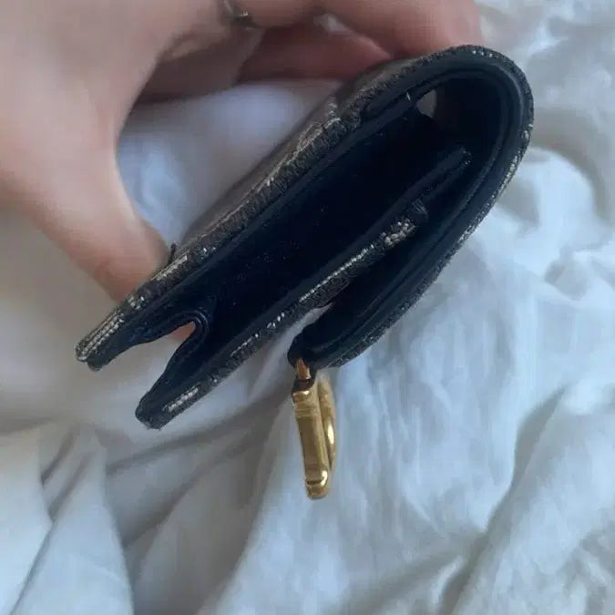 [BUNJANG] Christian Dior Oblique Saddle Bloom Card Holder / 디올 오블리크 새들 블룸 카드지갑
