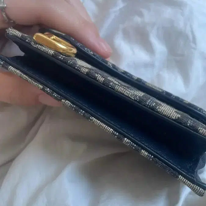 [BUNJANG] Christian Dior Oblique Saddle Bloom Card Holder / 디올 오블리크 새들 블룸 카드지갑