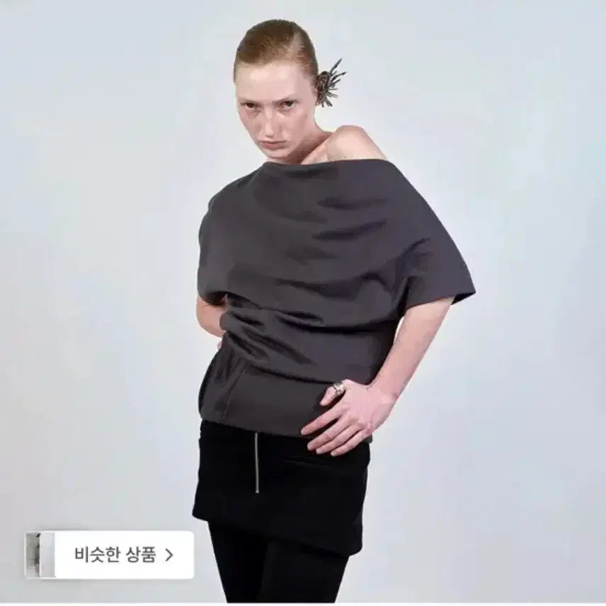 [BUNJANG] Nache Charcoal Short Sleeve T-Shirt / nache 나체 반팔티셔츠 차콜