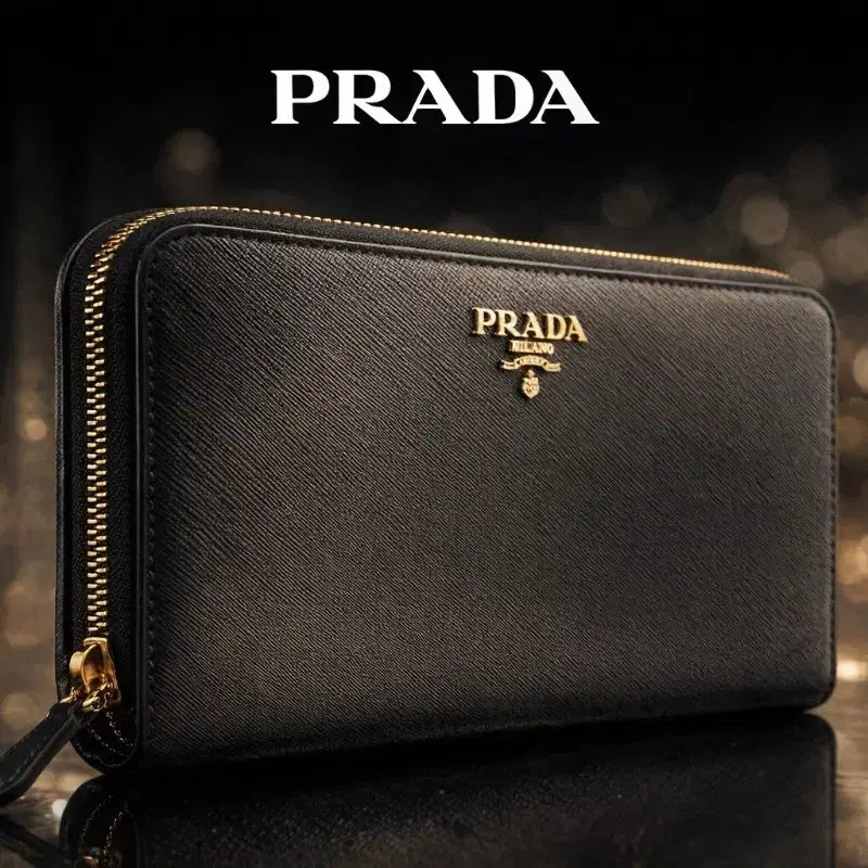 [BUNJANG] Prada Saffiano Metal Long Wallet 1M0506 Black Full Set / 프라다 사피아노 메탈 장지갑 1M0506 블랙 풀세트