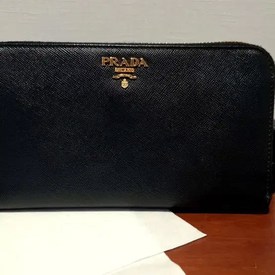 [BUNJANG] Prada Saffiano Metal Long Wallet 1M0506 Black Full Set / 프라다 사피아노 메탈 장지갑 1M0506 블랙 풀세트